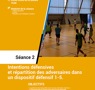 Cycle d'entrainement : intentions défensives et répartition des adversaires dans un dispositif 1-5