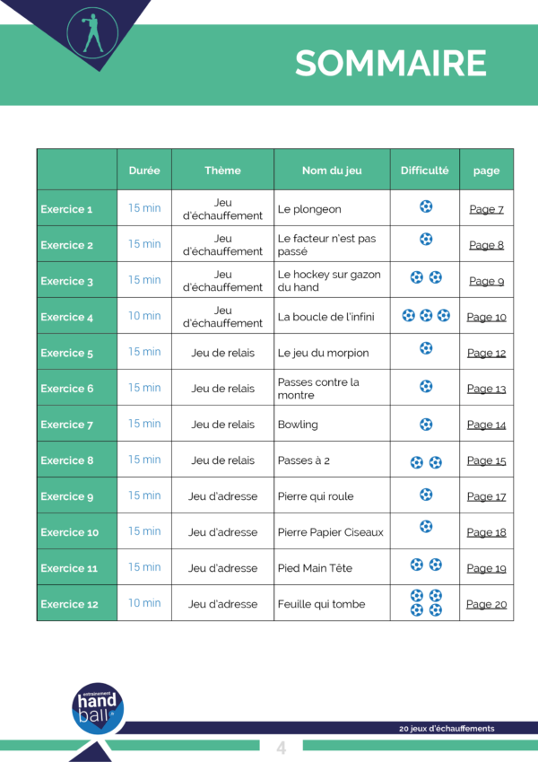 Cahier de 20 jeux d'Echauffements