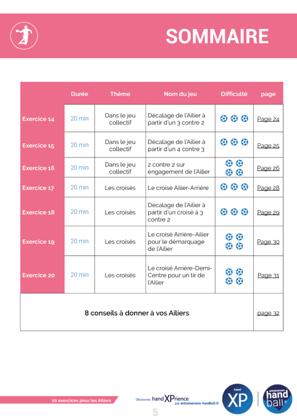 Cahier de 20 exercices pour les Ailiers