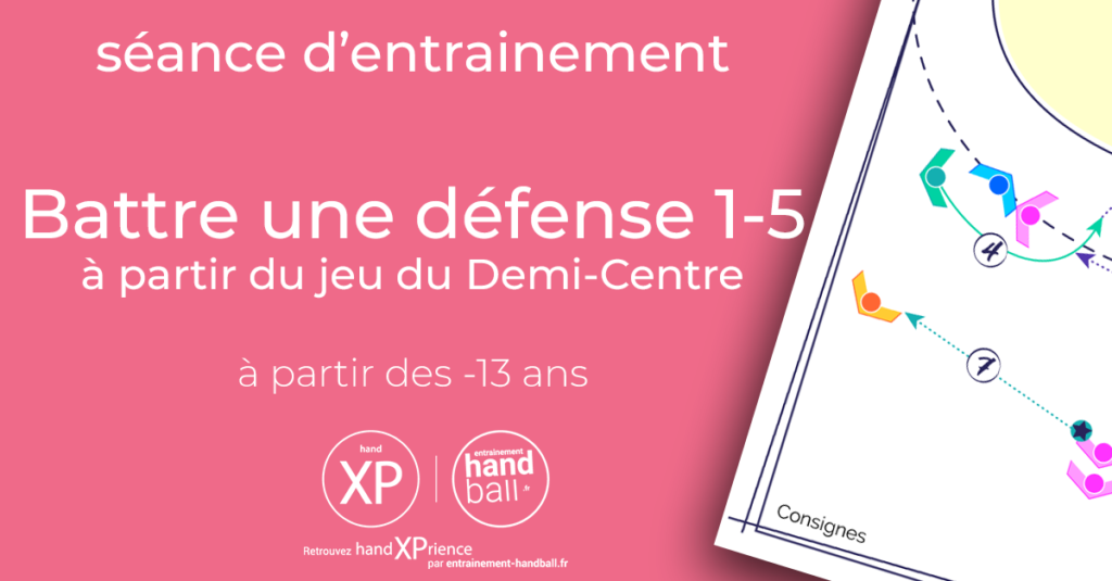 Séance d'entrainement de Handball : Battre une défense 1-5 à partir du jeu du Demi-Centre