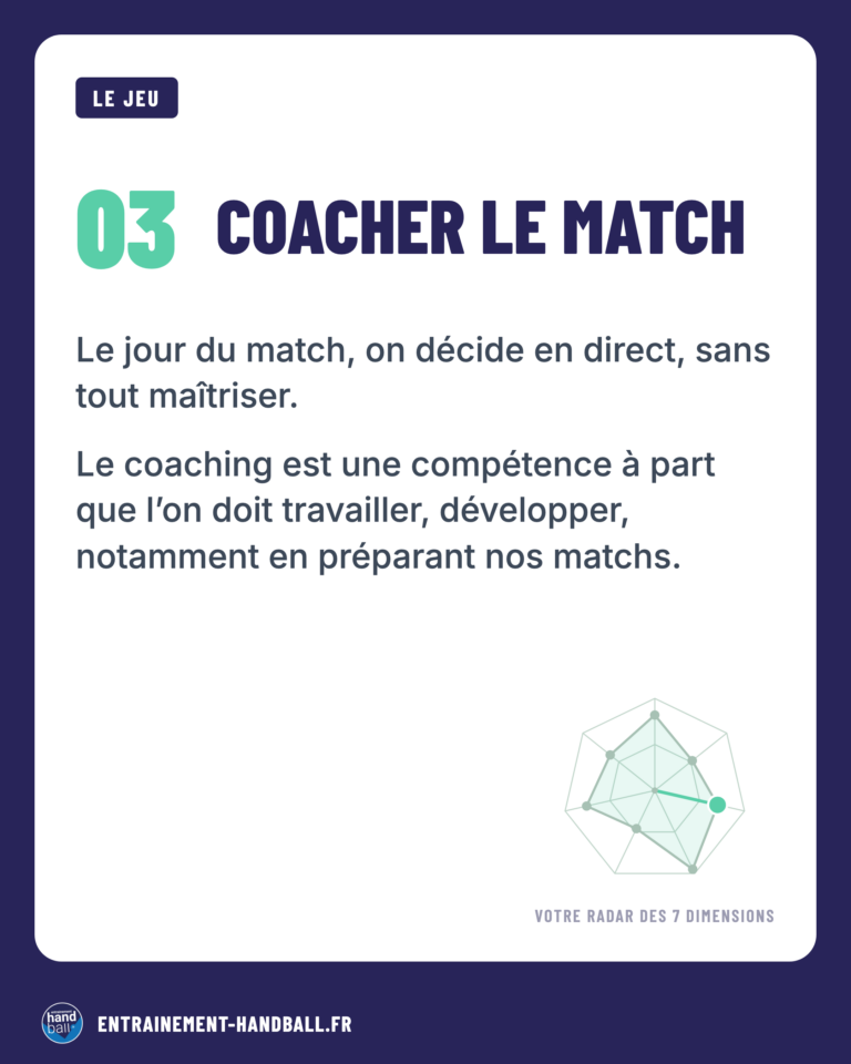 Coacher le match — une des 7 dimensions du rôle d'entraîneur