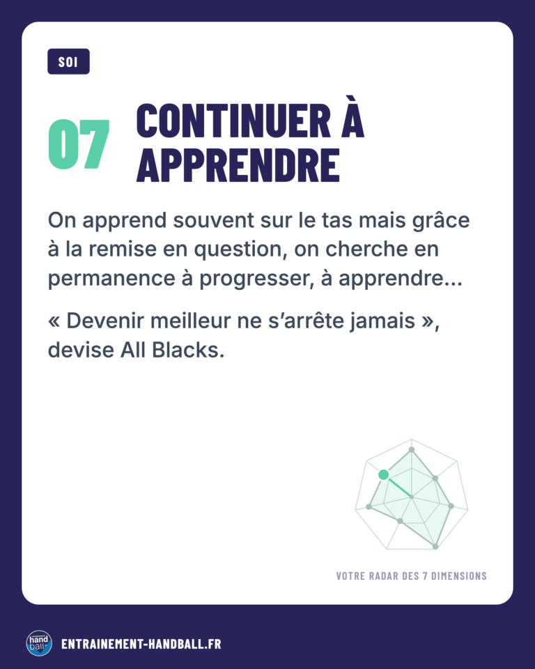 Continuer à apprendre — une des 7 dimensions du rôle d'entraîneur