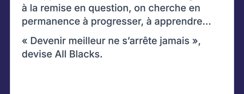 Continuer à apprendre — une des 7 dimensions du rôle d'entraîneur