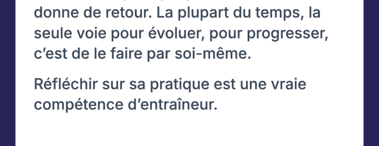 Se remettre en question — une des 7 dimensions du rôle d'entraîneur