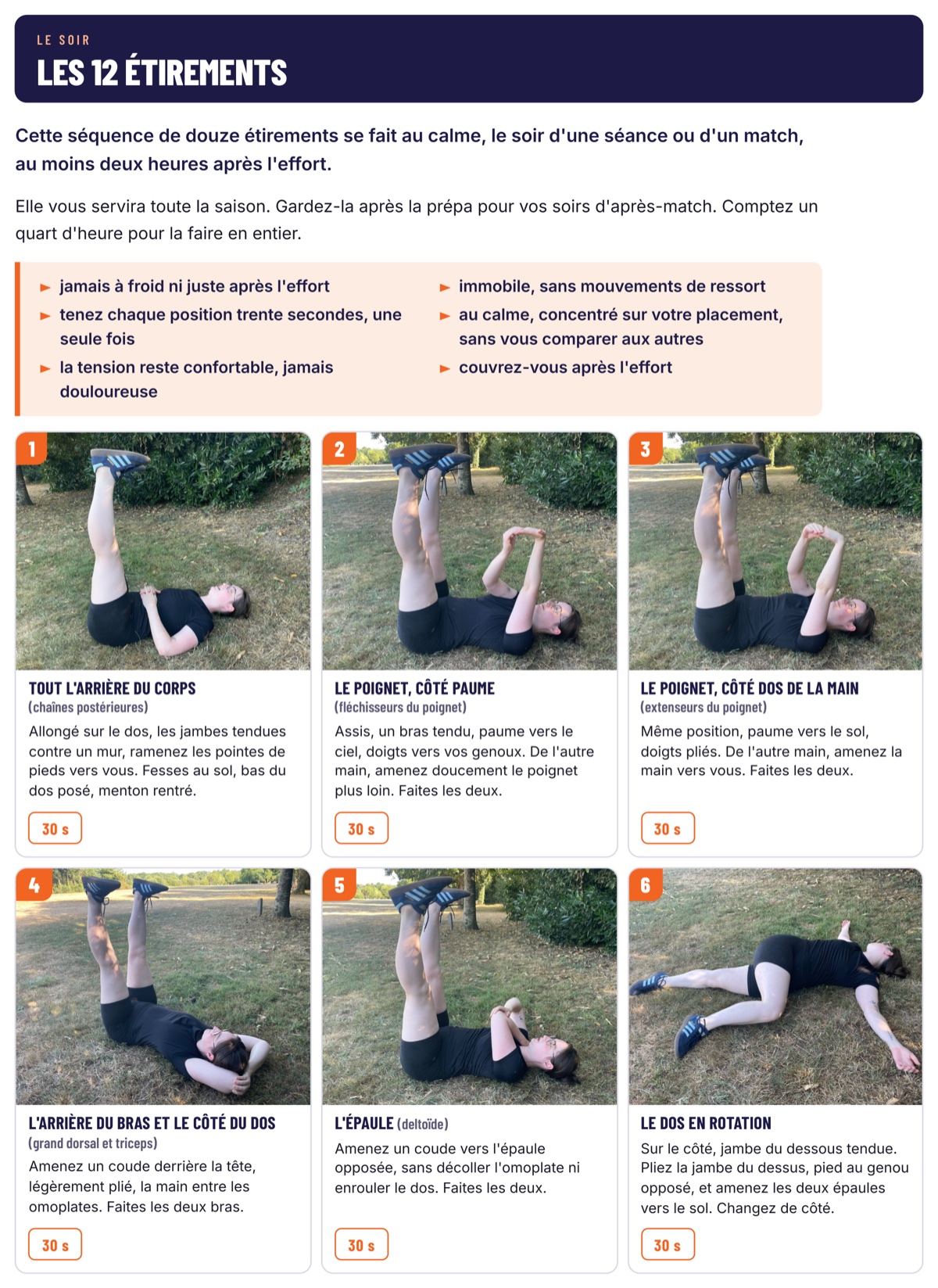 Les douze étirements, illustrés